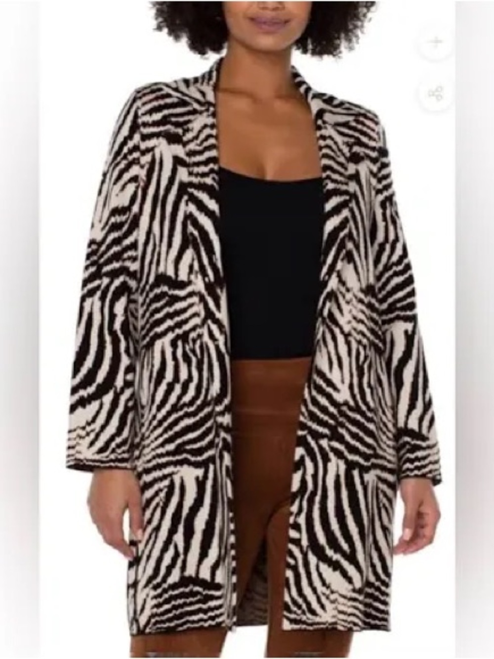 New Liverpool Zebra Print Open Cardigan size XS